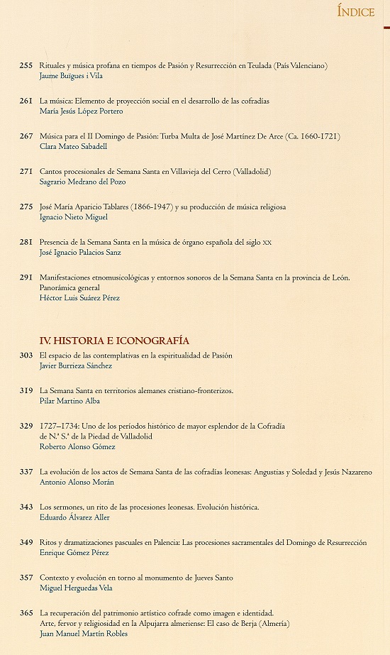 índice contenido