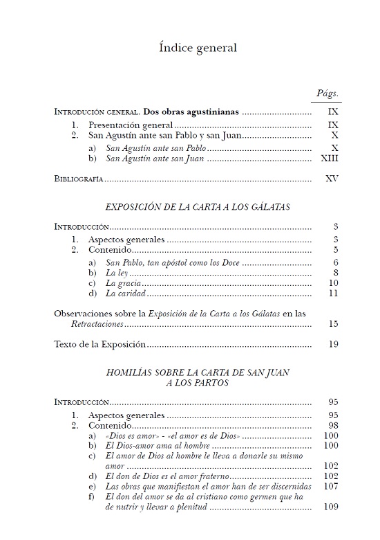 índice contenido