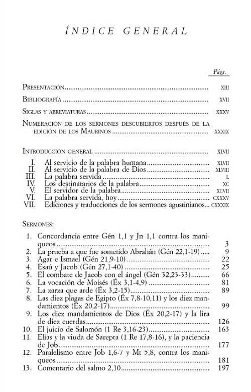 índice contenido