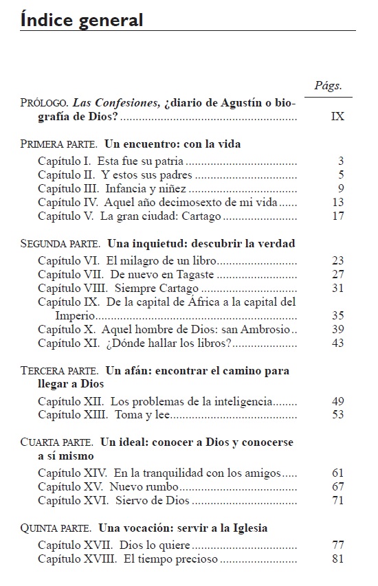 índice contenido