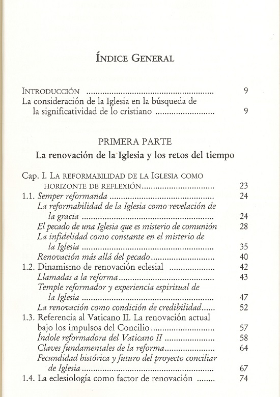 índice contenido