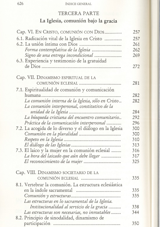 índice contenido