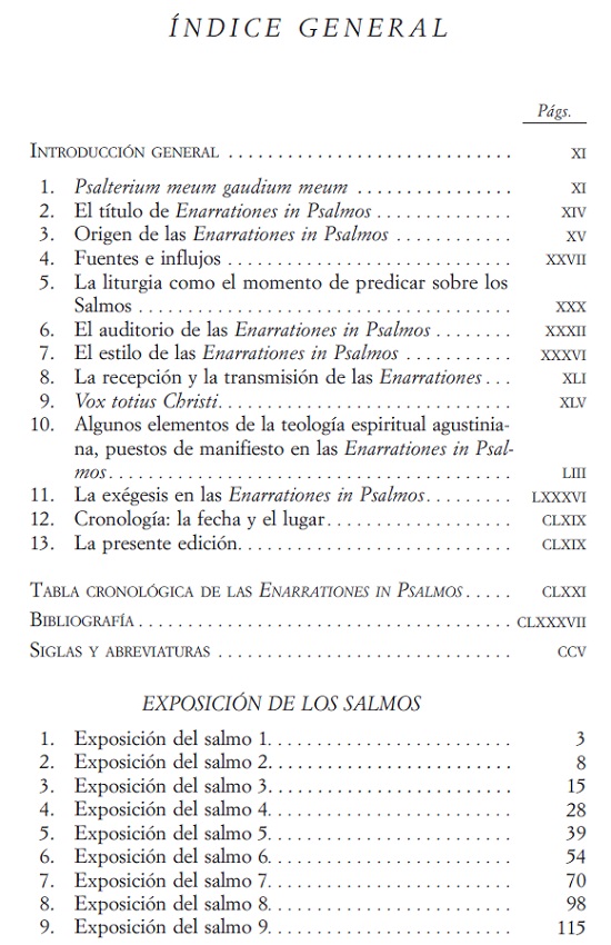 índice contenido