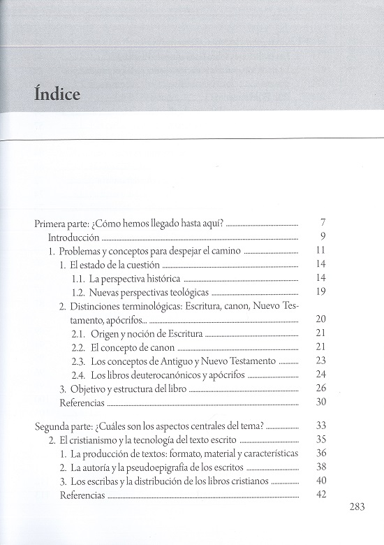 índice contenido