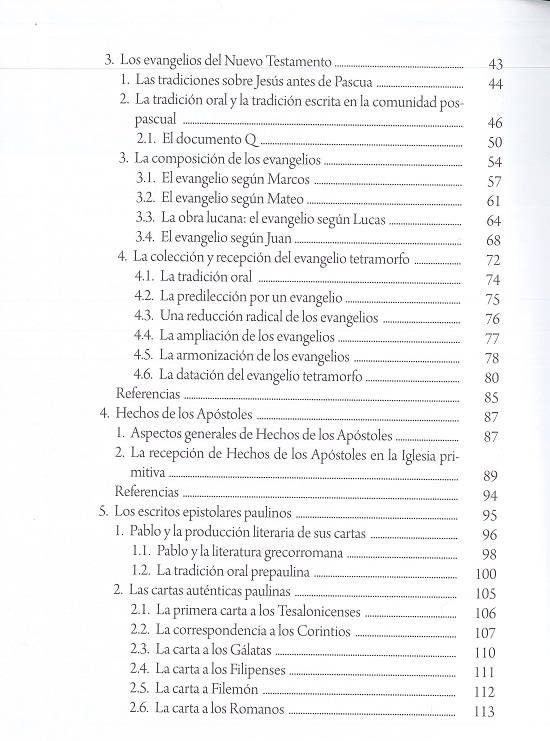 índice contenido