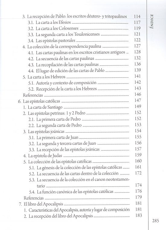 índice contenido