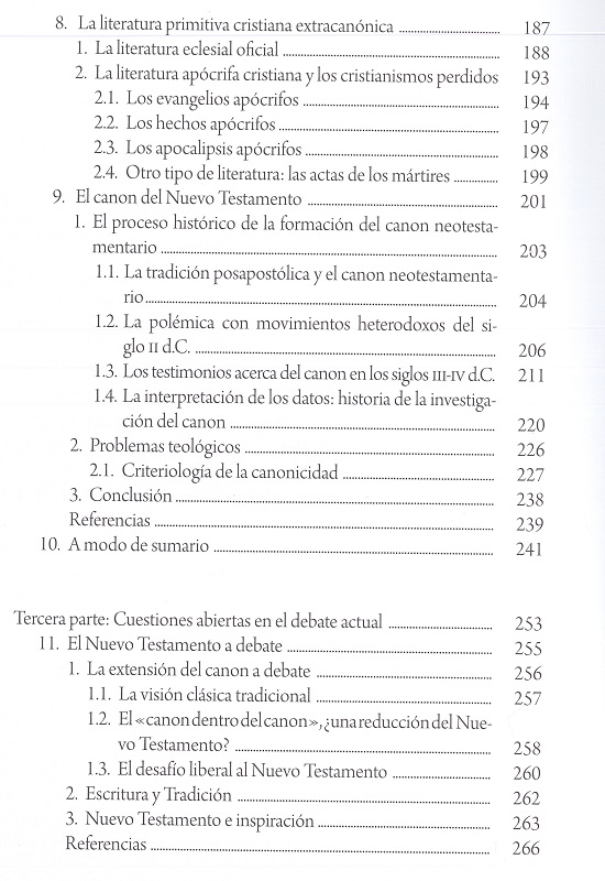 índice contenido