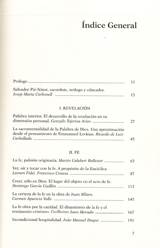 índice contenido