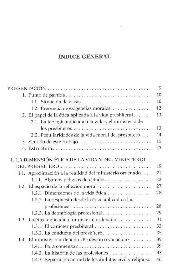 índice contenido
