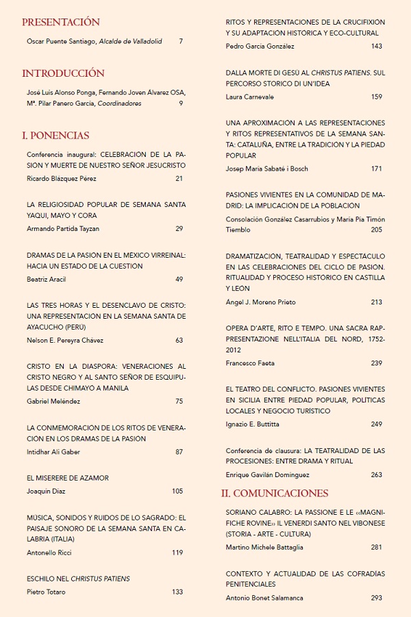 índice contenido