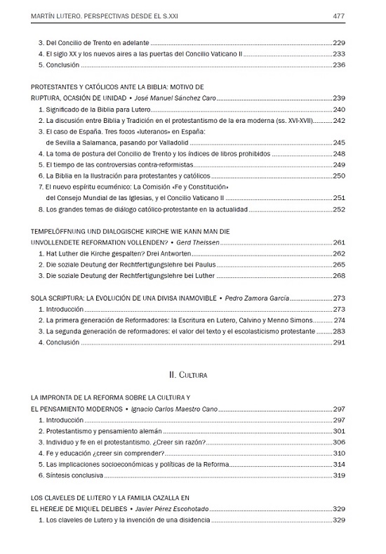 índice contenido