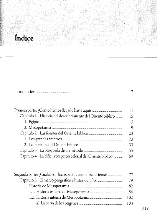 índice contenido