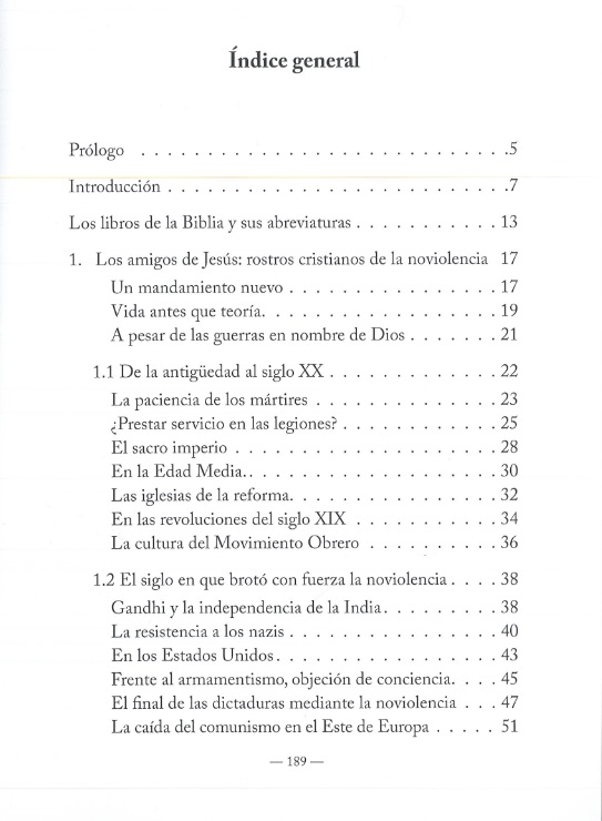 índice contenido